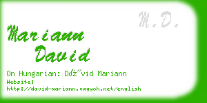 mariann david business card